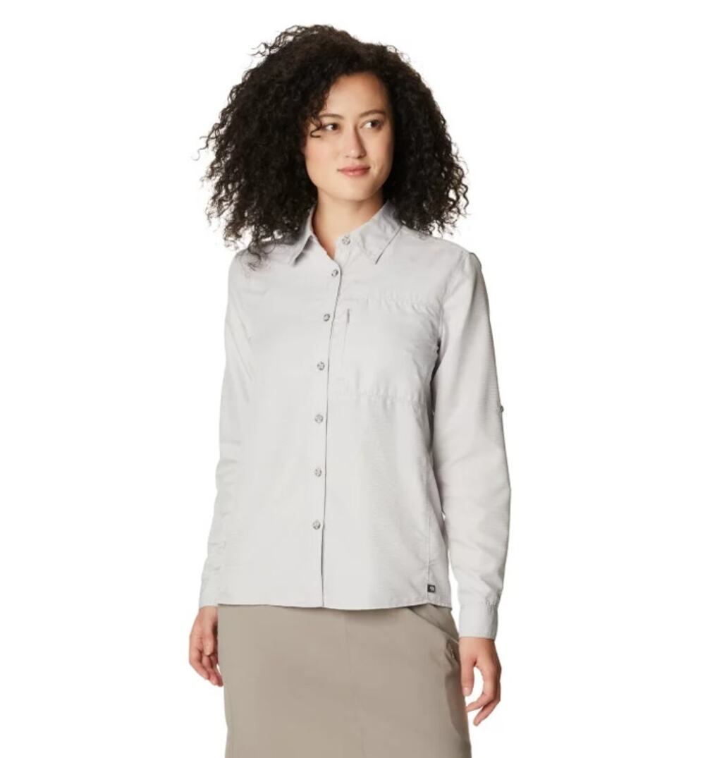 MOUNTAIN HARDWEAR Women's Canyon Long Sleeve Shirt Small Grey Light Dunes NWT